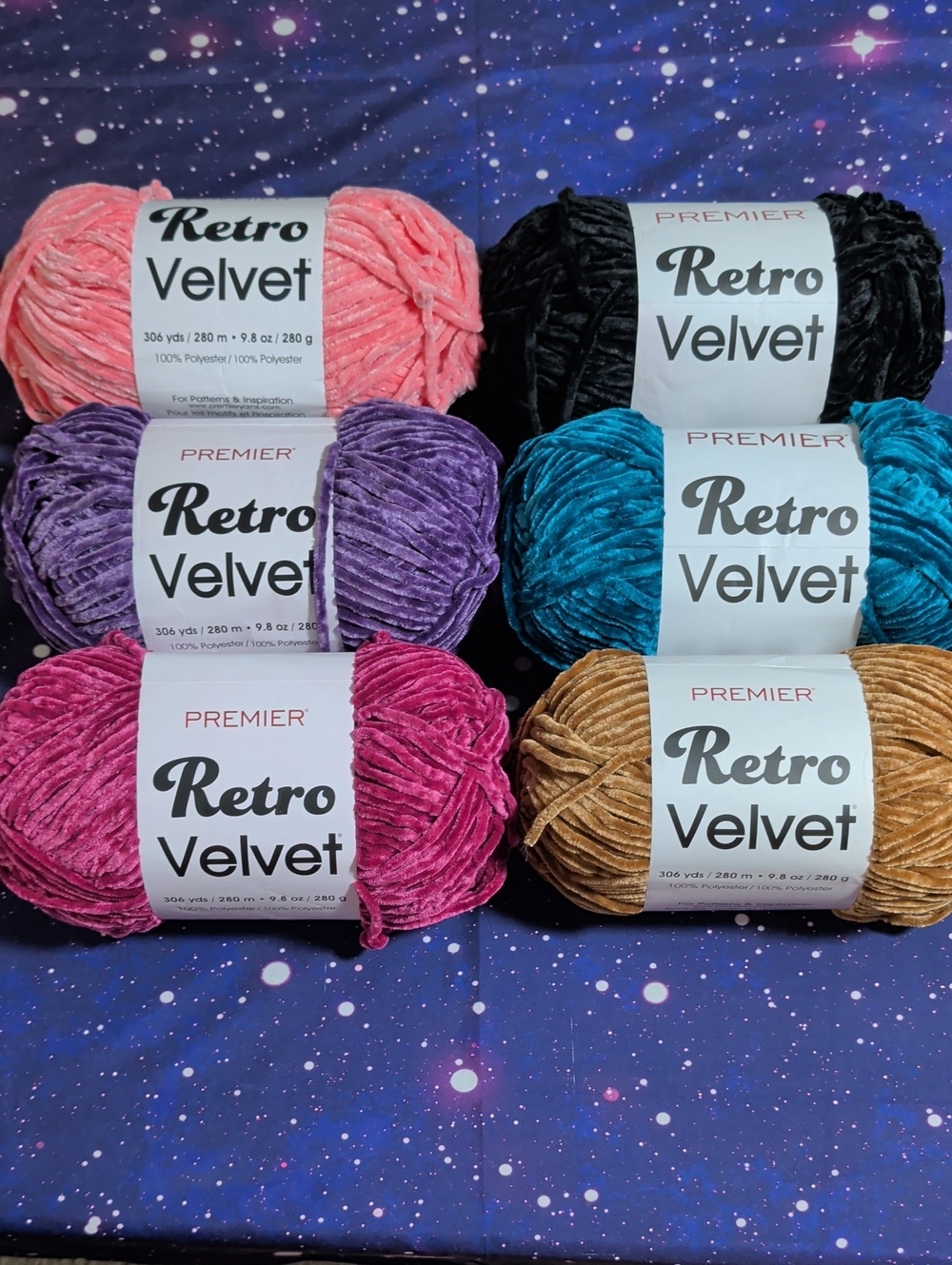6 NEW Skeins Premier RETRO VELVET YARN Discontinued RARE Smoke Free